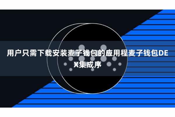 用户只需下载安装麦子钱包的应用程麦子钱包DEX集成序