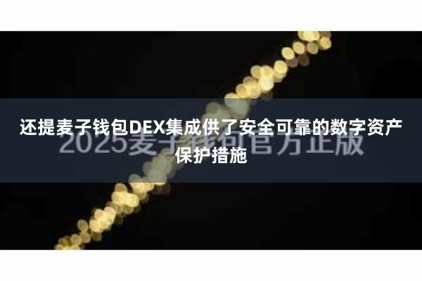还提麦子钱包DEX集成供了安全可靠的数字资产保护措施