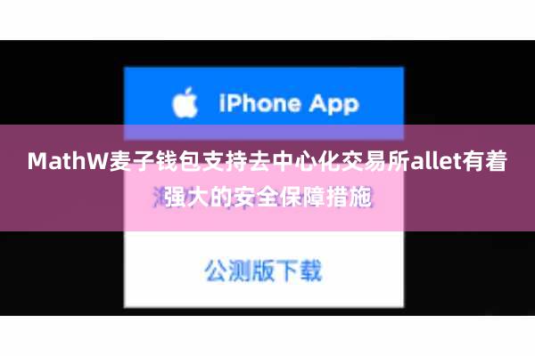 MathW麦子钱包支持去中心化交易所allet有着强大的安全保障措施